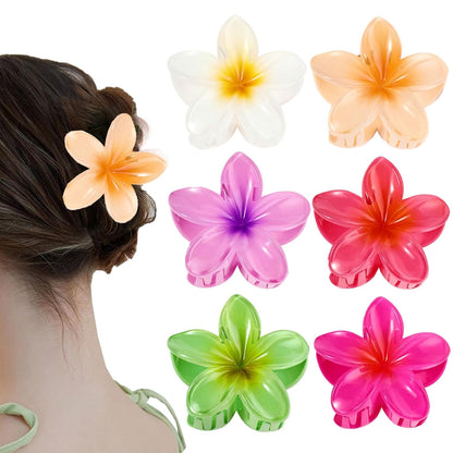 6 Pcs Hawaiian Flower Hair Clips