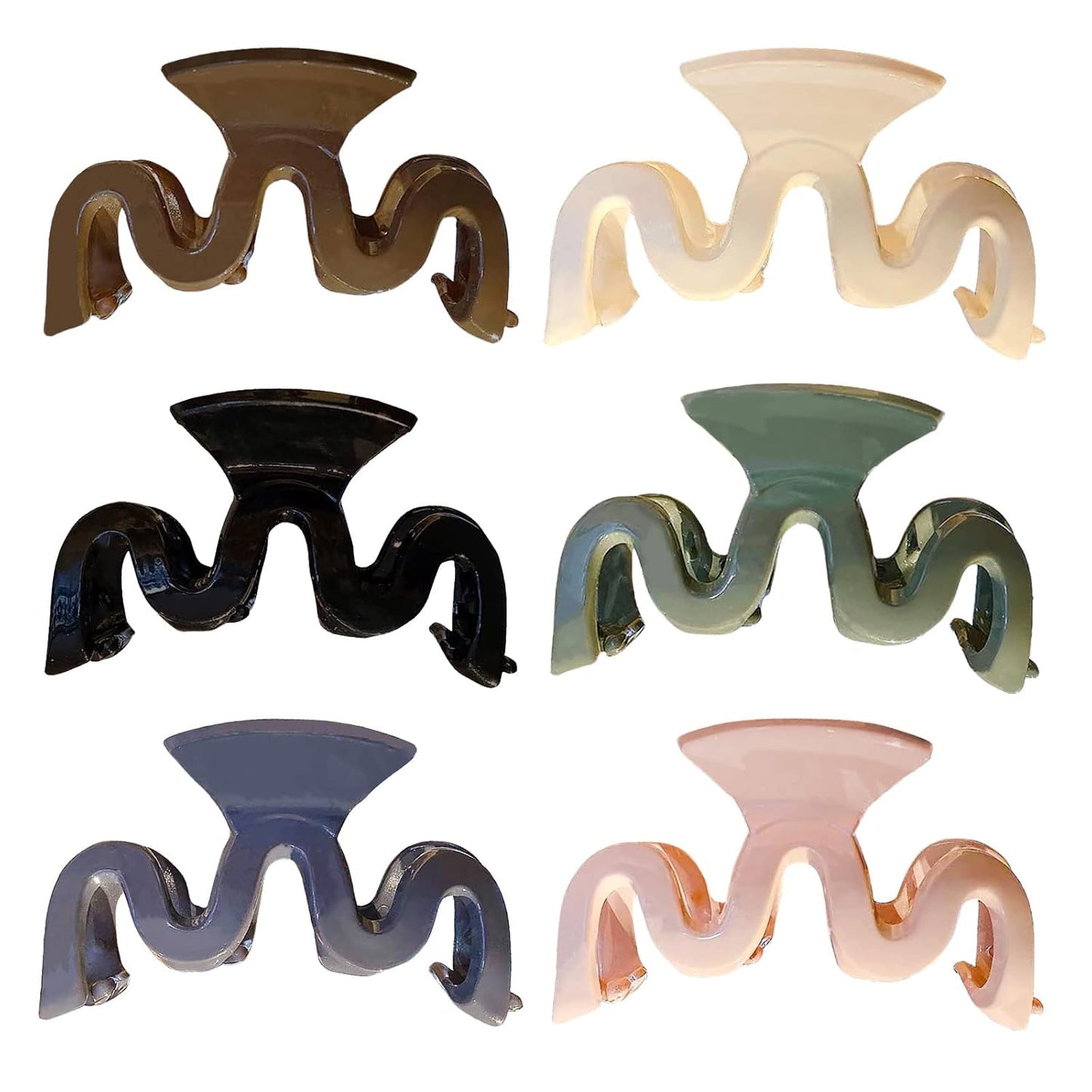 6Pcs Wavy Claw Clip Barrettes