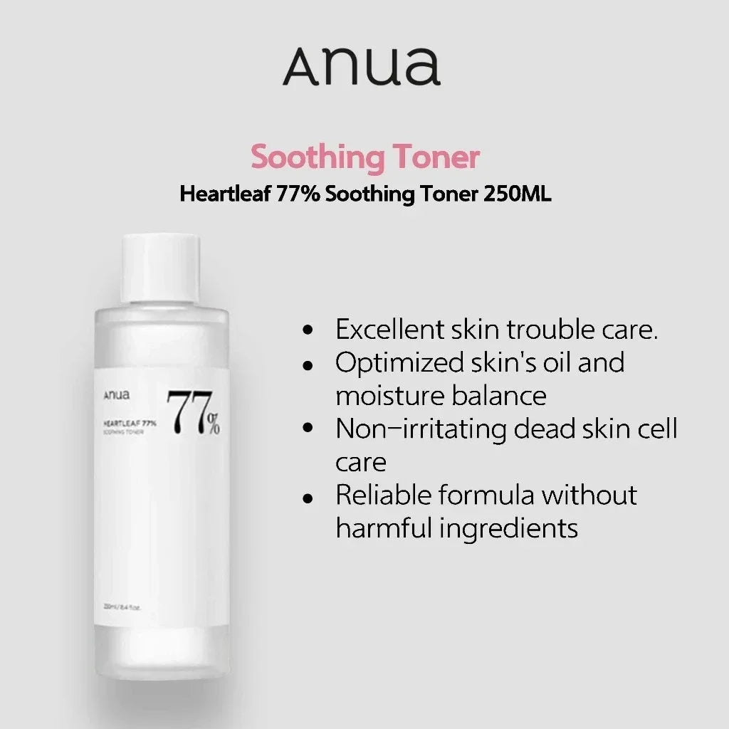 Anua Skincare Products Set Facial Deep Cleansing Toner 77